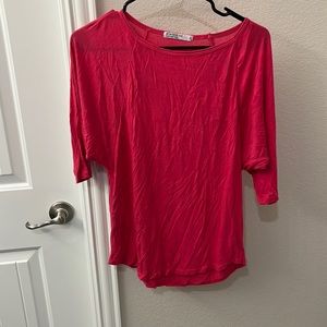 Stateside three quarter sleeve pink shirt in Small